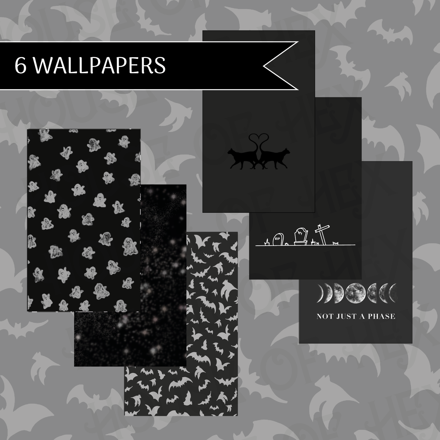 Spooky Black and White Icon & Wallpaper Pack