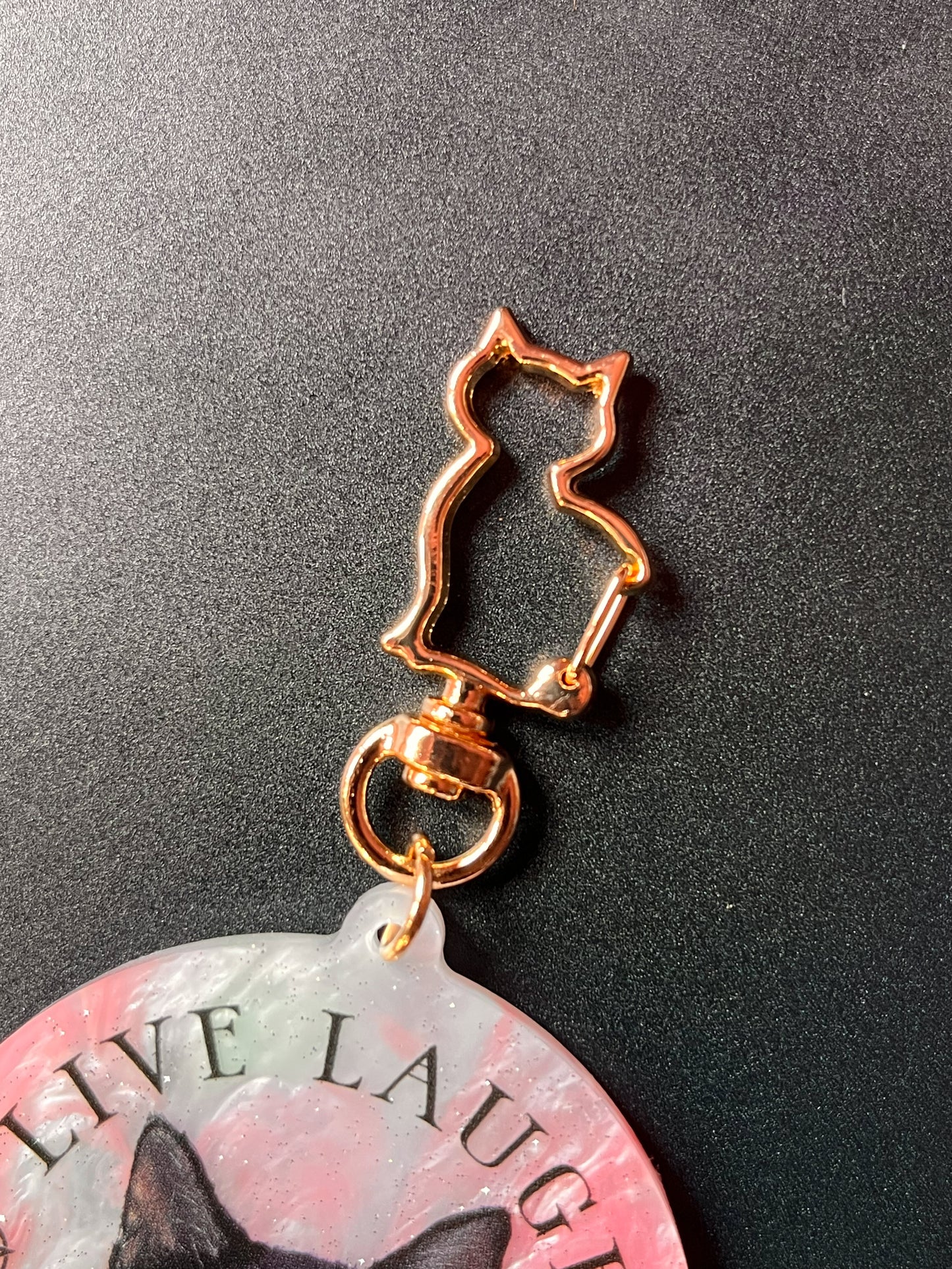 Live Laugh Leave Me Alone Black Cat Keychain