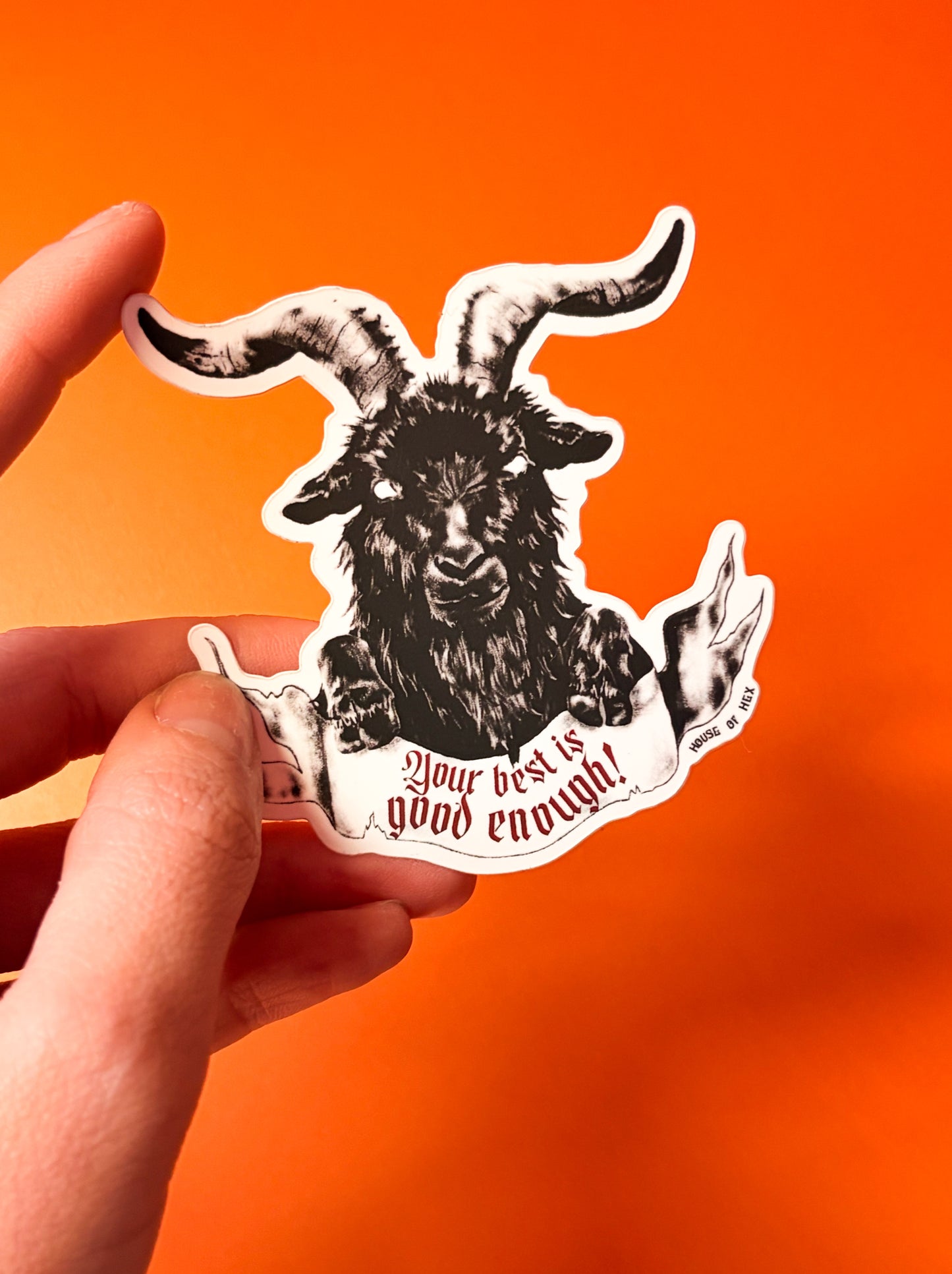 Your Best Is Good Enough - Black Phillip Goat Sticker