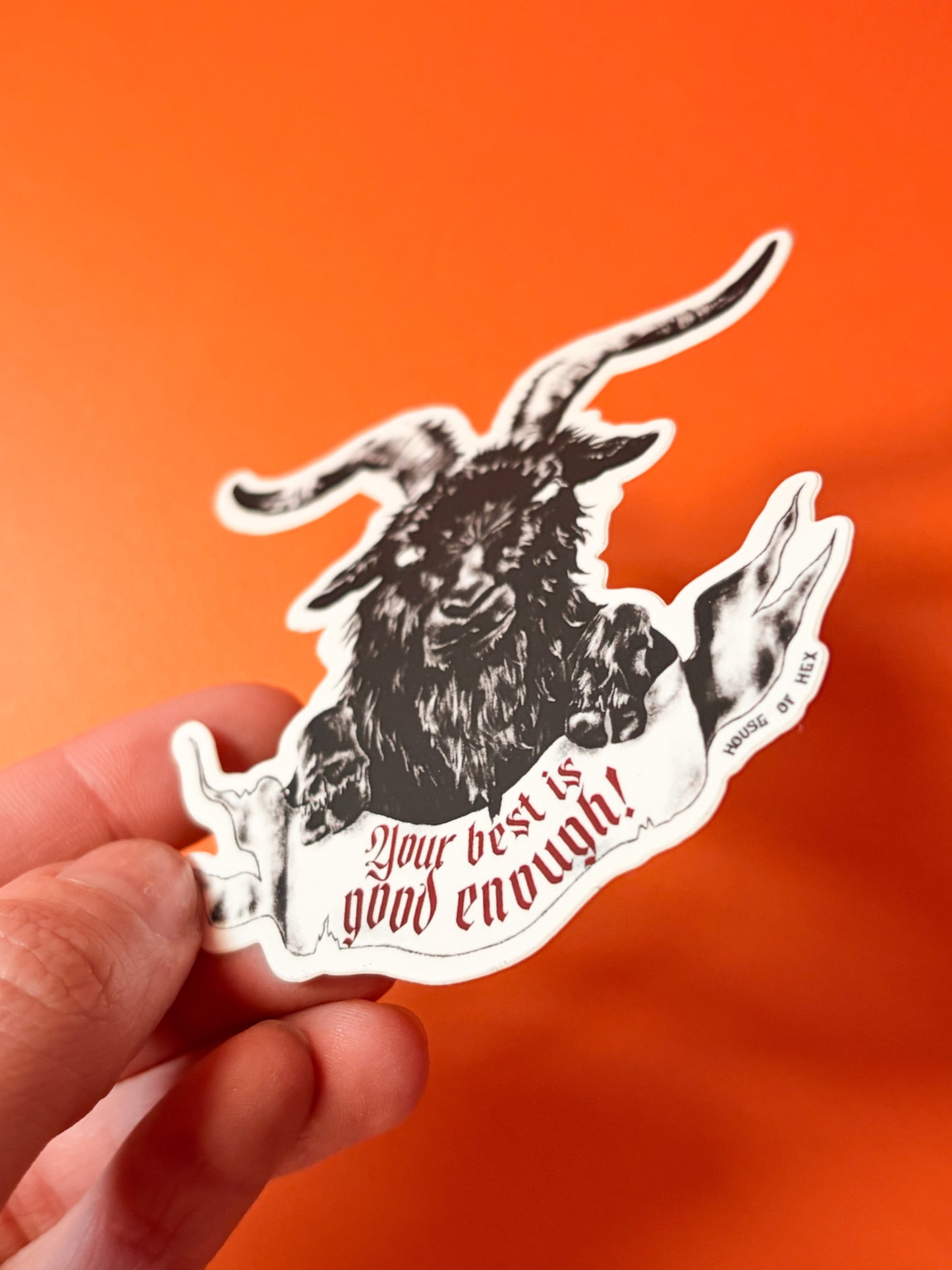 Your Best Is Good Enough - Black Phillip Goat Sticker