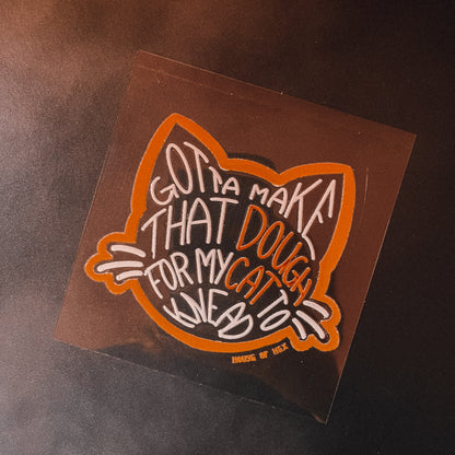 Work for my Cat - UV transfer Sticker no background