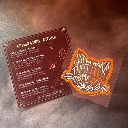 Work for my Cat - UV transfer Sticker no background