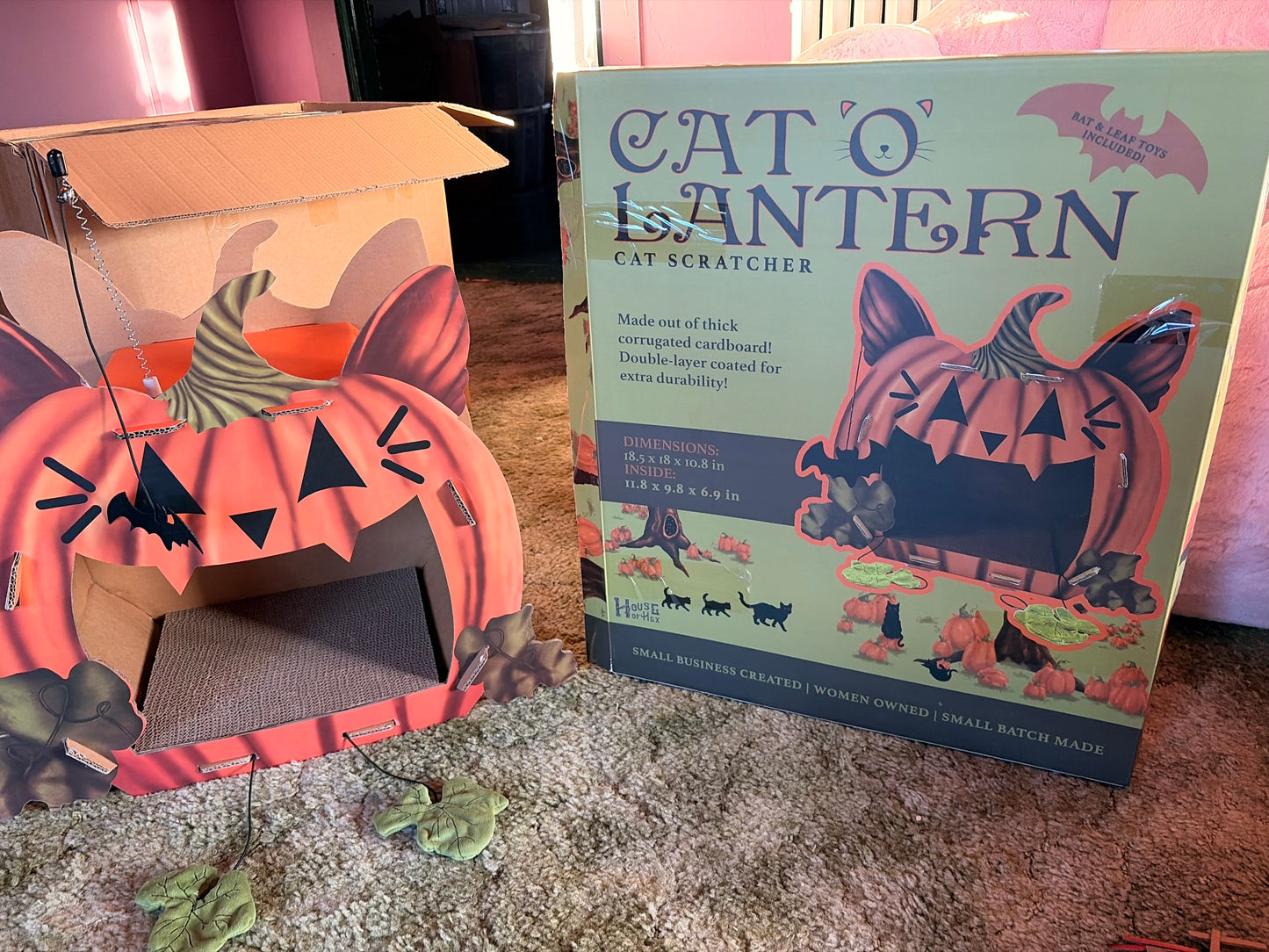 Cat'o'Lantern Cat Scratcher Pumpkin