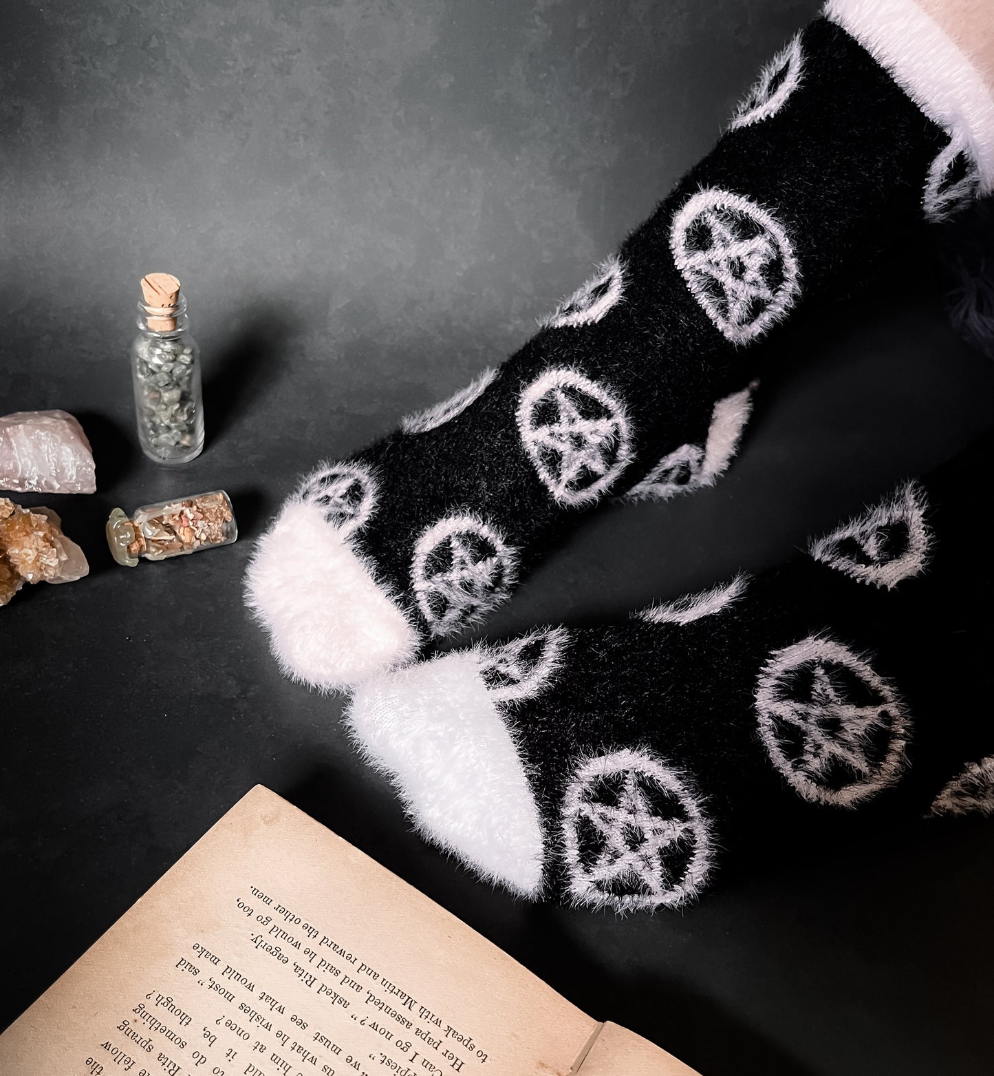 Fuzzy Pentagram Socks Silky Soft