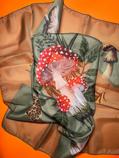 Mushroom Foraging Altar Cloth/Poly Scarf