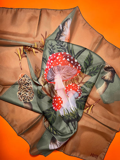 Mushroom Foraging Altar Cloth/Poly Scarf