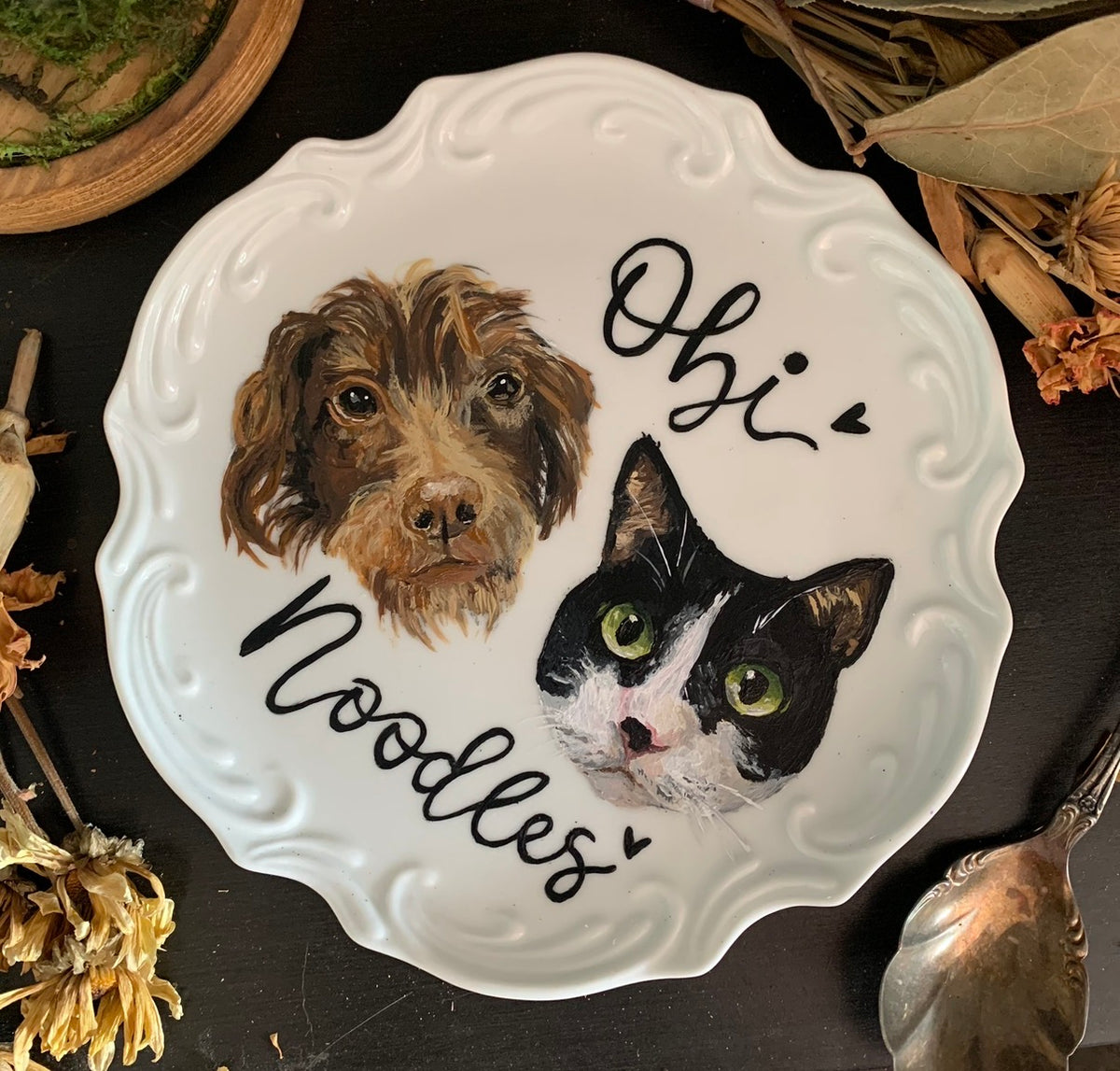 Custom Pet Portrait on Ceramic Plate