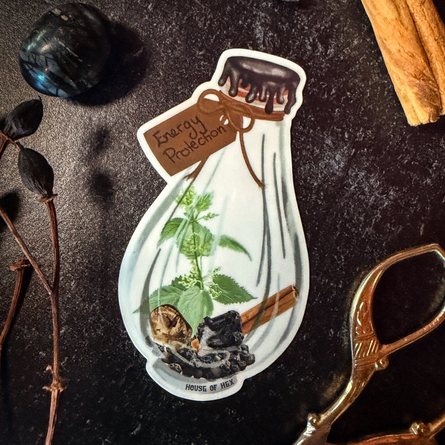Energy Protection Spell Jar Sticker