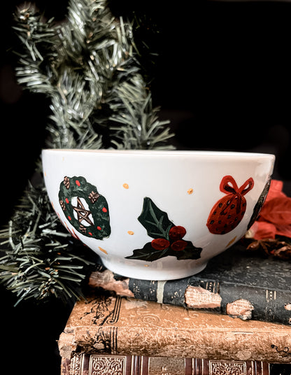 Yule Hand-Painted Ceramic Bowl