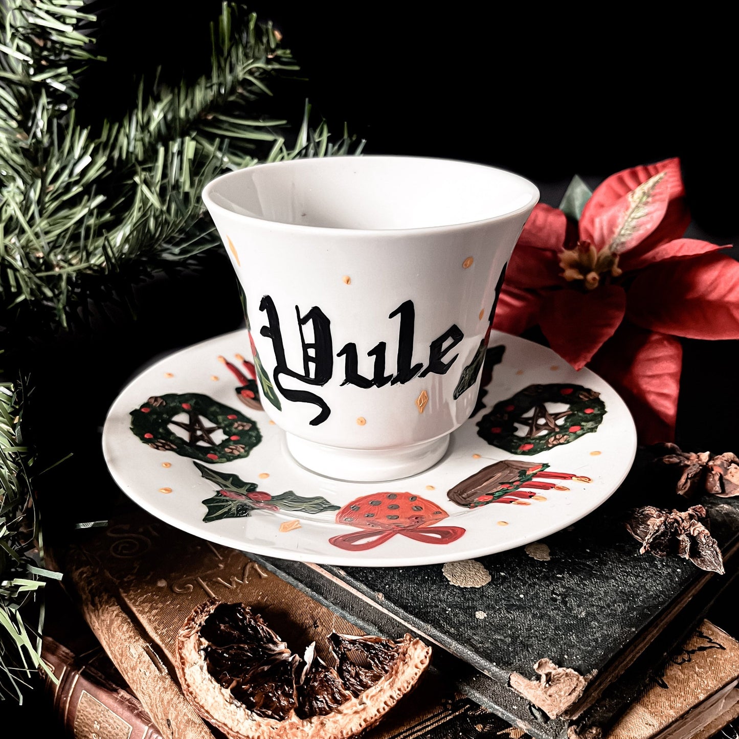 Hand-painted Ceramic „Yule“ Tea Set