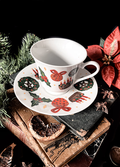 Hand-painted Ceramic „Yule“ Tea Set