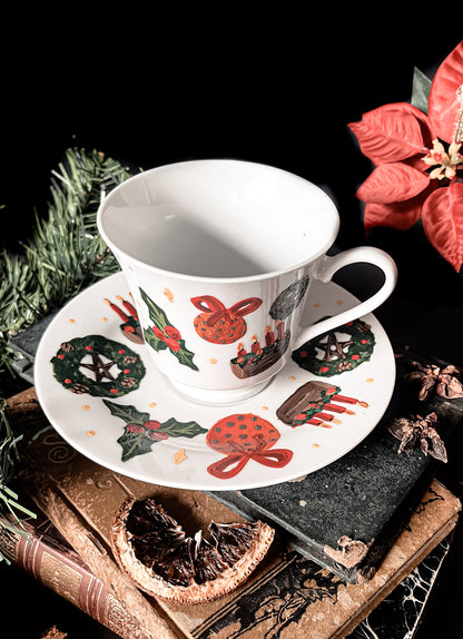 Hand-painted Ceramic „Yule“ Tea Set