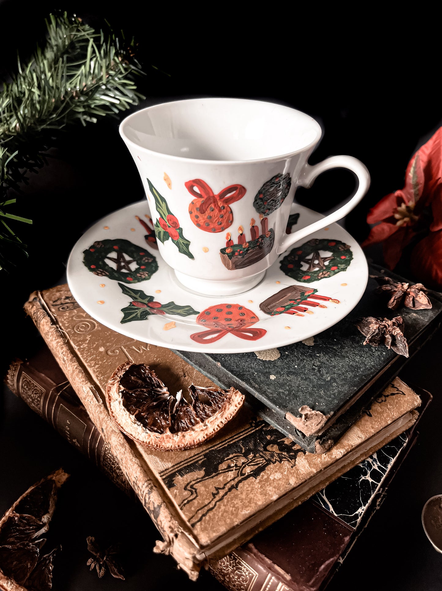 Hand-painted Ceramic „Yule“ Tea Set