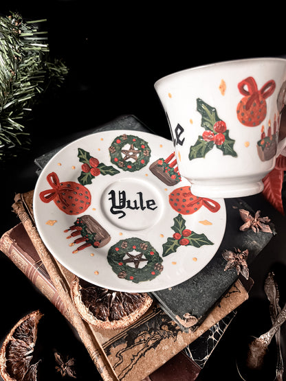 Hand-painted Ceramic „Yule“ Tea Set