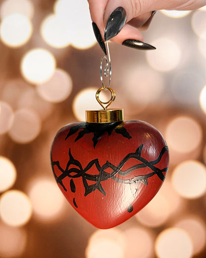 Sacred Heart Hand-painted Ceramic Ornament