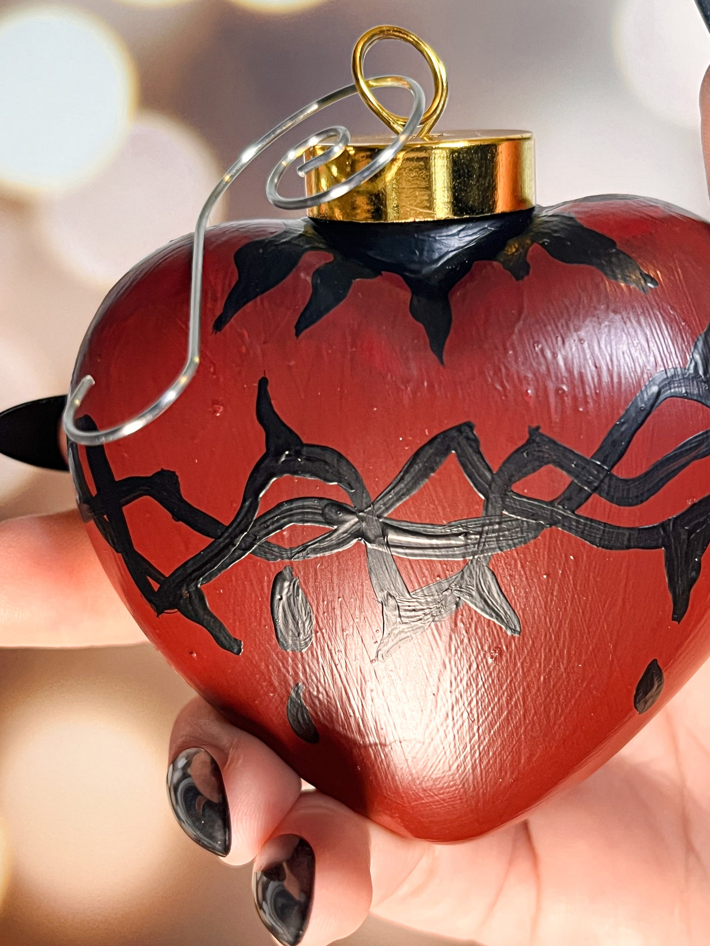 Sacred Heart Hand-painted Ceramic Ornament