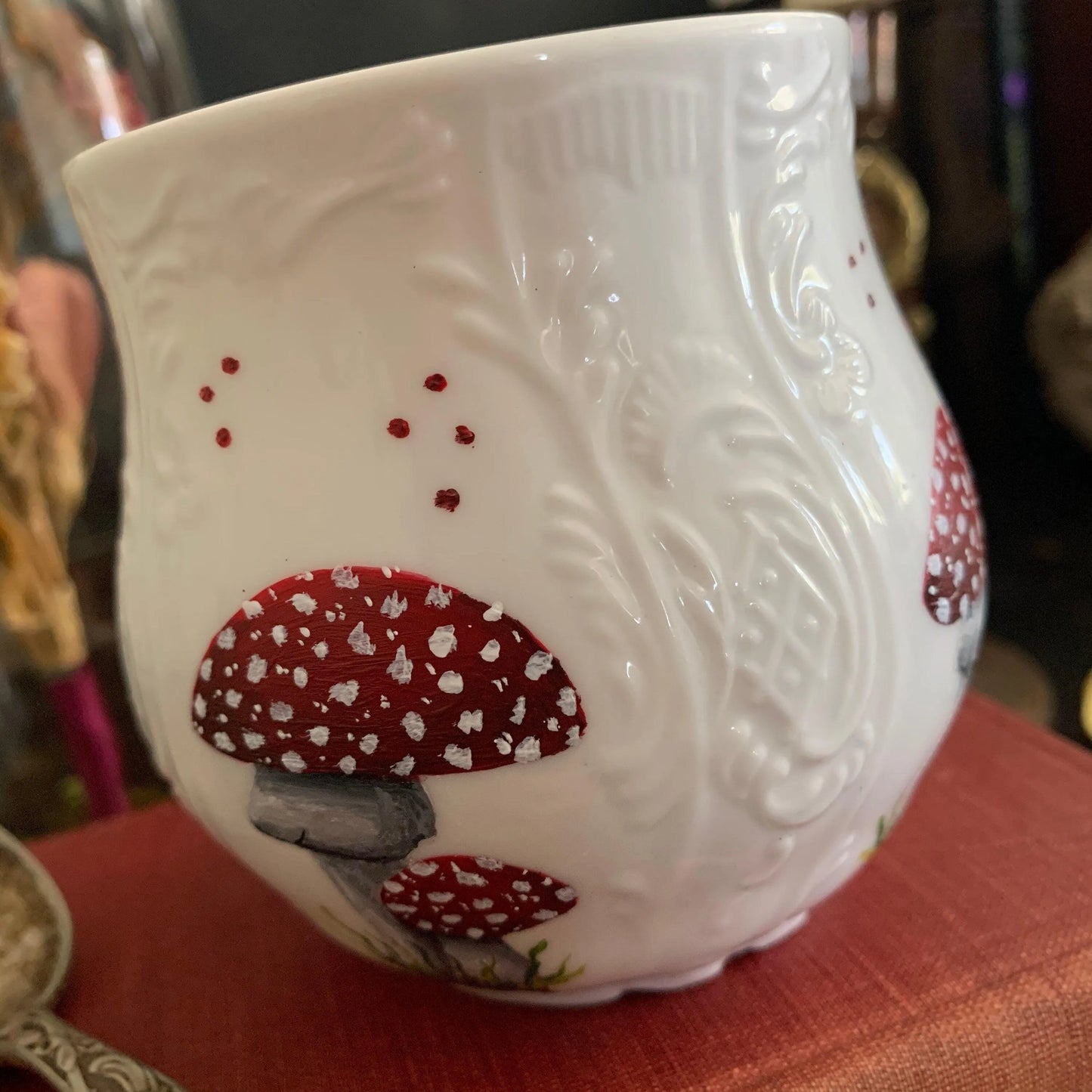 Painted „Poison Mushroom“ mug