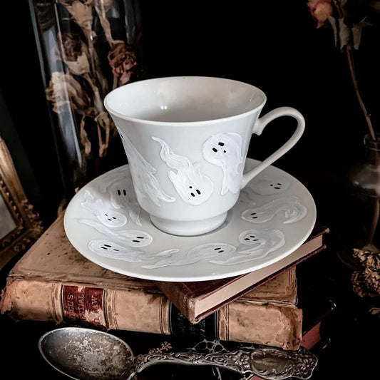 Hand-painted Ceramic „Ghostea“ Tea Set