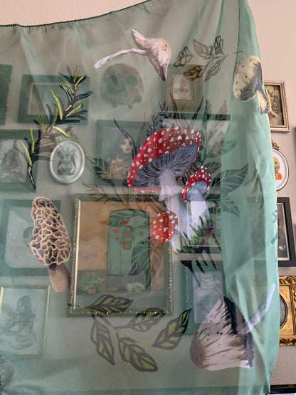 Mushroom Foraging Altar Cloth/Poly Scarf