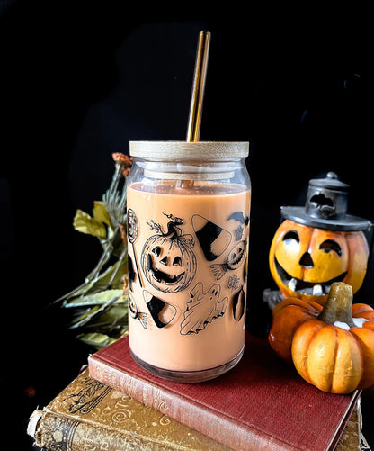 Vintage Halloween Can Glass